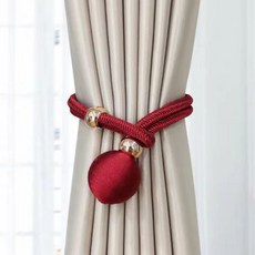커튼 스트랩 가볍고 사치스러운 조절 거즈 스트랩 심플 커튼 버클 스트랩 큐티한 여밈 스트랩, 대추색, 3대 6세트, 1개