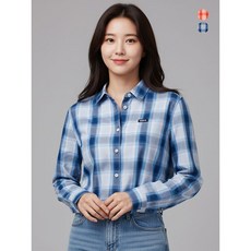 네파 여성 면 체크 긴팔 체크 7K21542
