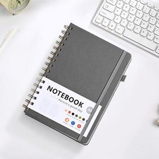 캘리스터 고급 가죽커버 스프링 만년다이어리 노트 A5 7가지 색상, 그레이