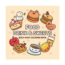 GIRL MOMENTS 塗色書 可愛舒適著色本 繪畫本 A3, Food Drink & Sweets