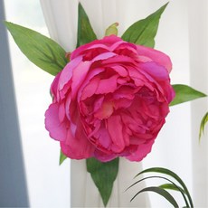 엄마집 봄청소 목단 꽃장식 커튼집게2P 커튼클립 원룸 안방 예쁜