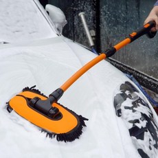 세차밀대 세차걸레 브러쉬 B타입 셔닐재질 휘어진봉 브러 세차 쉬 장 도구 용품 시 셀프, 1개, 1ml