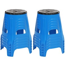 지오리빙 플라스틱 회전의자 10p, 10개, 블루