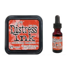 RANGER Crackling Campfire Distress 잉크 패드 + Reinker Lot - Tim Holtz 번들 2개 품목 201333 8462274625, RANGER Crackling Campfire Dist