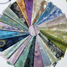 國風宋錦提花面料 DIY手工製作布料, 宋錦混色5片,12X12cm, 1個