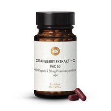 선데이 내츄럴 독일 크랜베리 PAC 50 + 비타민 C, 2개, 90정