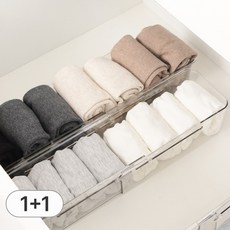 풀라이프 1+1 길이조절 투명 칸막이 속옷정리함, 소형 1+1