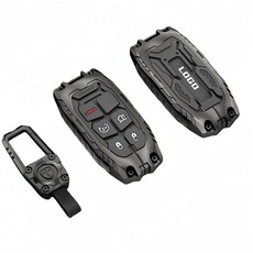 헤비 아연 합금 키 포브 커버 키체인 키 케이스 2018 2019 2020 2021 2022 2023 2024 지프 랭글러 JL JLU 루비콘 글래디에이터 사하라와 호환되, Model-A Black