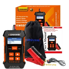 3in 1 KONNWEI KW520 다기능 자동차 배터리 테스터 12V 충전기 납산 펄스 수리 도구 AGM 젤 리튬, 04 KW520-UK