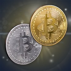 포포샵 모형 가상화폐 기념 주화 비트코인기념품, 실버