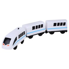 電動和諧號 電動火車 兼容IKEA木質軌道 木製磁性小車 模型工程交通車玩具, 白色電動和諧號