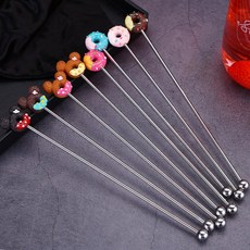 머들러 하이볼스틱 머들러스틱 커피용품, 4도넛머들러-땡땡옐로