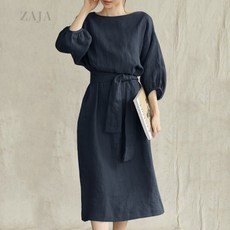ZAJA 여성 봄 가을 빅사이즈 원피스 A라인 데일리 오버핏 하객룩