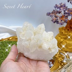 Sweet Heart 田芯精選 白水晶簇 磊晶骨幹水晶花原礦 空間淨化擺飾, 1個