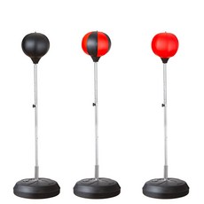 立式拳擊速度球 反應力訓練器材 不倒翁彈力球, 黑色,兒童底座款（沒有手套）