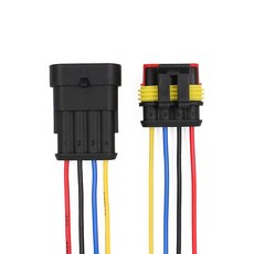 자동차 방수하네스 W-4P 18cm 방수커넥터 자동차하네스 UL VW-1 난연전선 CE ROHS IP67 인증, 1개