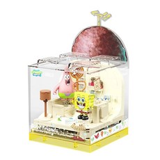 超萌行銷 AREAX磚區海綿寶寶石頭屋清潔海綿，可愛造型，有效清潔磁磚縫隙，居家清潔好幫手, 1個