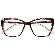 AMMOMA 트렌디 TR90 오버사이즈 블루 라이트 리딩 안경 여성 스타일리시 스퀘어 고양이 AM6031, 0c6.shiny Tortoise, 3.0 x, 1개