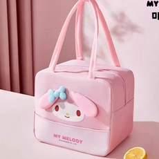 산리오 캐릭터 얼굴 보냉백가방 마이멜로디 앞포켓 3중원단 뛰어난 보온력, 핑크