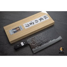 和欣行 藤原 照康作 傳家寶刀 超青鋼 黑打 梨地槌目 中華片刀 225mm, 1個