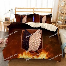 애니메이션 진격의 거인 침구 귀여운 로리 이불 커버 프린트 일본 만화 침대 베개 시트, 1. 2