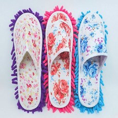 플라워 바닥청소 슬리퍼, 보라색