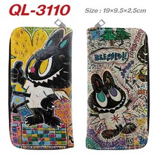 Labubu 玩偶衕款長款錢包 拉鏈式PU皮革皮夾 臺灣出貨