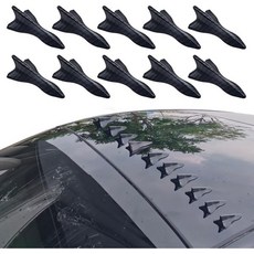 포그파 10팩 차량용 샤크 핀 안테나 키트 테일피스 튜닝 액세서리 디퓨저 대부분의 차량에 장착 가능 탄소 섬유 블랙 101, 포그파 10팩 차량용 샤크 핀 안테나 키트 테일피스 튜