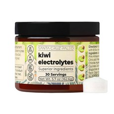 Santa Cruz Paleo 전해질 파우더 키위 맛 무설탕 하이드레이션 드링크 믹스 히말라야 핑크 소금 바다 소금 마그네슘 글리시네이트 염화칼륨 스테비아 단맛, Santa Cruz Paleo 전해질 파우더, 키위 맛, 1개