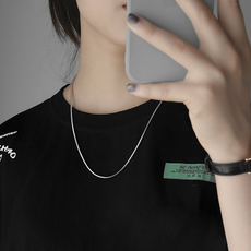 데라스코 스네이크 체인 뱀줄 목걸이 남자 얇은 써지컬스틸 necklace