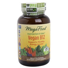 MegaFood 純素 B12 多種維生素片劑不含麩質, 30顆, 1罐
