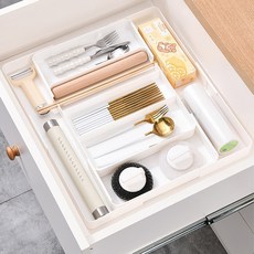 하얀살림 확장형 모듈 싱크대 서랍 수저정리함, 1개, 화이트