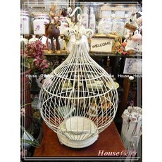 House傢飾復古洗白鍛鐵鳥籠花器掛立二用限量款新發售 打造浪漫居家風格, 洗白, 1