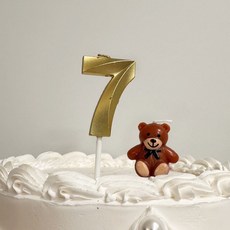 파티굿즈 빅 골드 숫자초 생일파티 기념일 100일 200일 300일 생일초 케이크, 1개, 숫자7