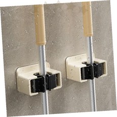 접착식 벽부착 청소도구 걸이 홀더 화장실 욕실 정리 수납 벽면 부착형 거치대, 베이지_ONE