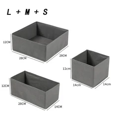 올스토어 4피스 세트 속옷 양말 브래지어 보관 상자 접이식 캐비닛 서랍 주최자 가정 부문, 09 NonWoven Grey Three