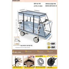 누마 유아웨건 접이식 쌍둥이 아기웨건 키즈 나들이 다용도카트 캠핑 어린이용 휴대용 피크닉 카트, 스카이블루 플래그십 푸시풀 일체형 방수 커버