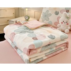 귀월미 워싱 코튼 이불 부드러운 촉감 가벼운 여름 침구 쾌적한 수면