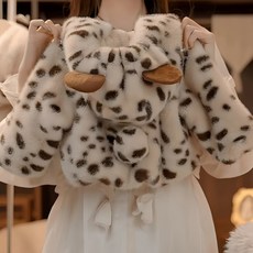 여아코트 유아아우터 아동 여아아우터 귀여운 동물코트 곰 토끼 오리 코트, 140, 레오파드 프린트 리틀베어