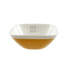 【GOOD LIFE 品好生活】日本製 KOKU雙色方形塑膠小缽（芥末黃）, 芥末黃, 1個