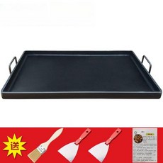 업소용 철판구이 팬 사각 대형 무쇠팬 요리 닭갈비, 길이 38 x 30cm 4mm 2cm, 1개, 1cm