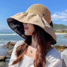 夏季防曬黑膠蝴蝶結遮陽帽女日韓帽子防紫外線大檐遮臉太陽空頂帽