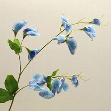 高級仿真多頭豌豆蘭 家居酒店前臺商場婚慶裝飾花, 藍色