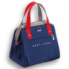 아이템픽 모던 클래식 보온 보냉 런치백, 딥 네이비