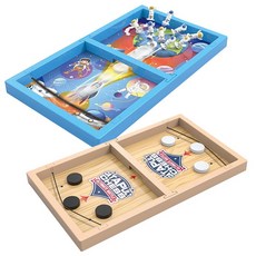 슬링퍽 보드게임 2종 세트 / 슬링퍽체스 슬링퍽볼링&체스 에어하키 가족 친구 놀이, 1세트