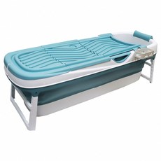 特大加長折疊浴盆 附置物籃排水管, 綠色, 1個