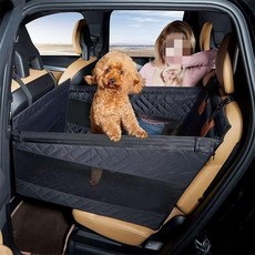 대형견 차량용 카시트 뒷좌석 방수 오염방지 퀼팅 애견 매트 측면보호 포켓형, 1개, 소형 블랙 (코기 시바견 비글용)
