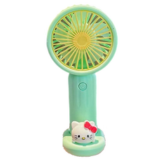 StarR 산리오 포터블 미니 선풍기, 그린 헬로키티 그린 헬로키티