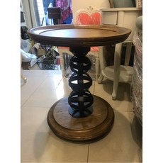 歐美復古工業風全實木小茶機，實木茶几，客廳邊幾，陽台休閒桌, 1個