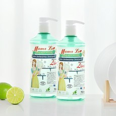 맘스럽 라임 주방세제 750mlX2개입 초고농축 천연 라임향 피부저자극테스트 항균인증 야채 과일 식기 세척세정제 중성세제, 2개, 750ml